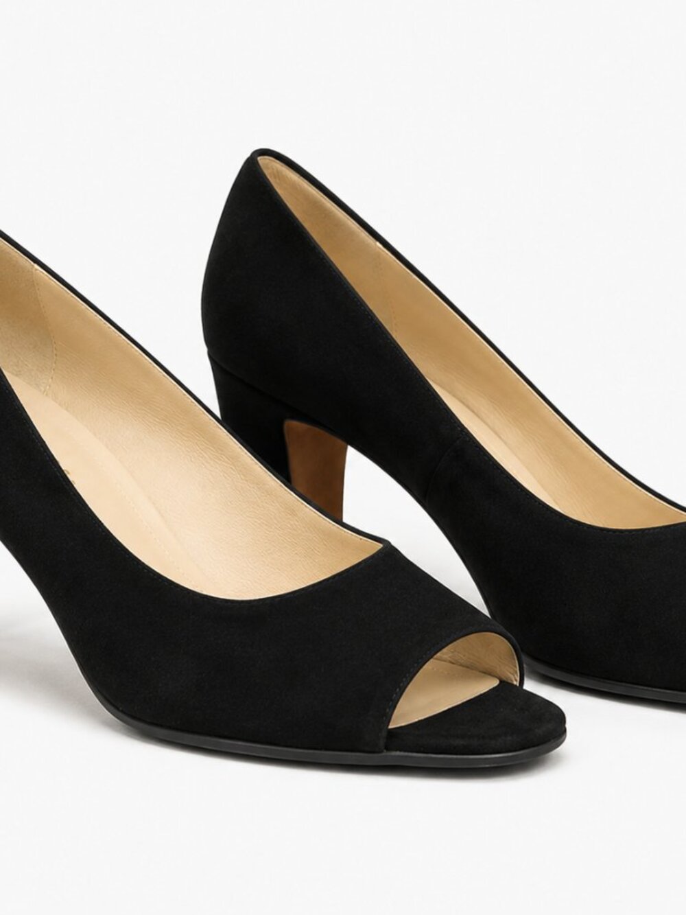 Van Eli Elegant Black Peep-Toe Heels